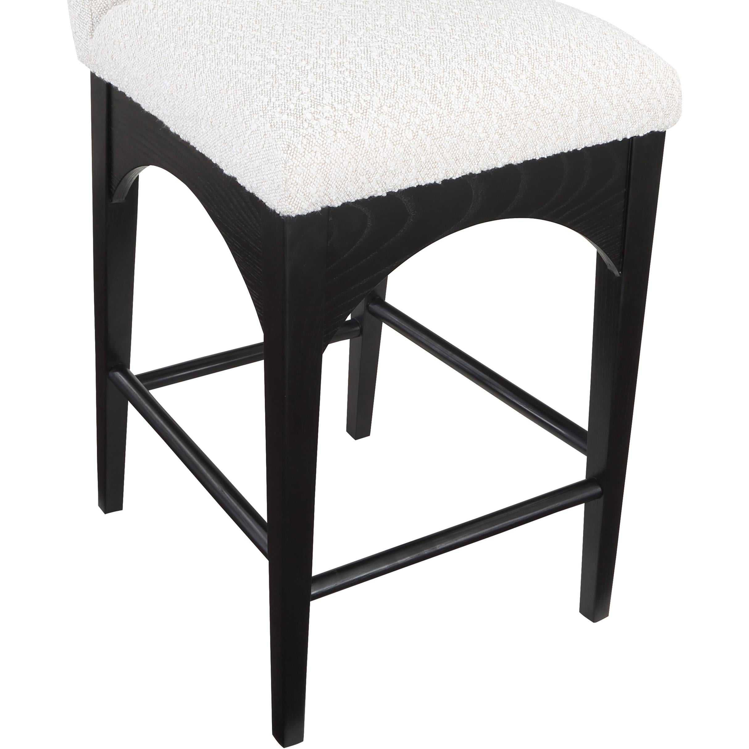 Meridian Waldorf Cream Boucle Fabric Stool