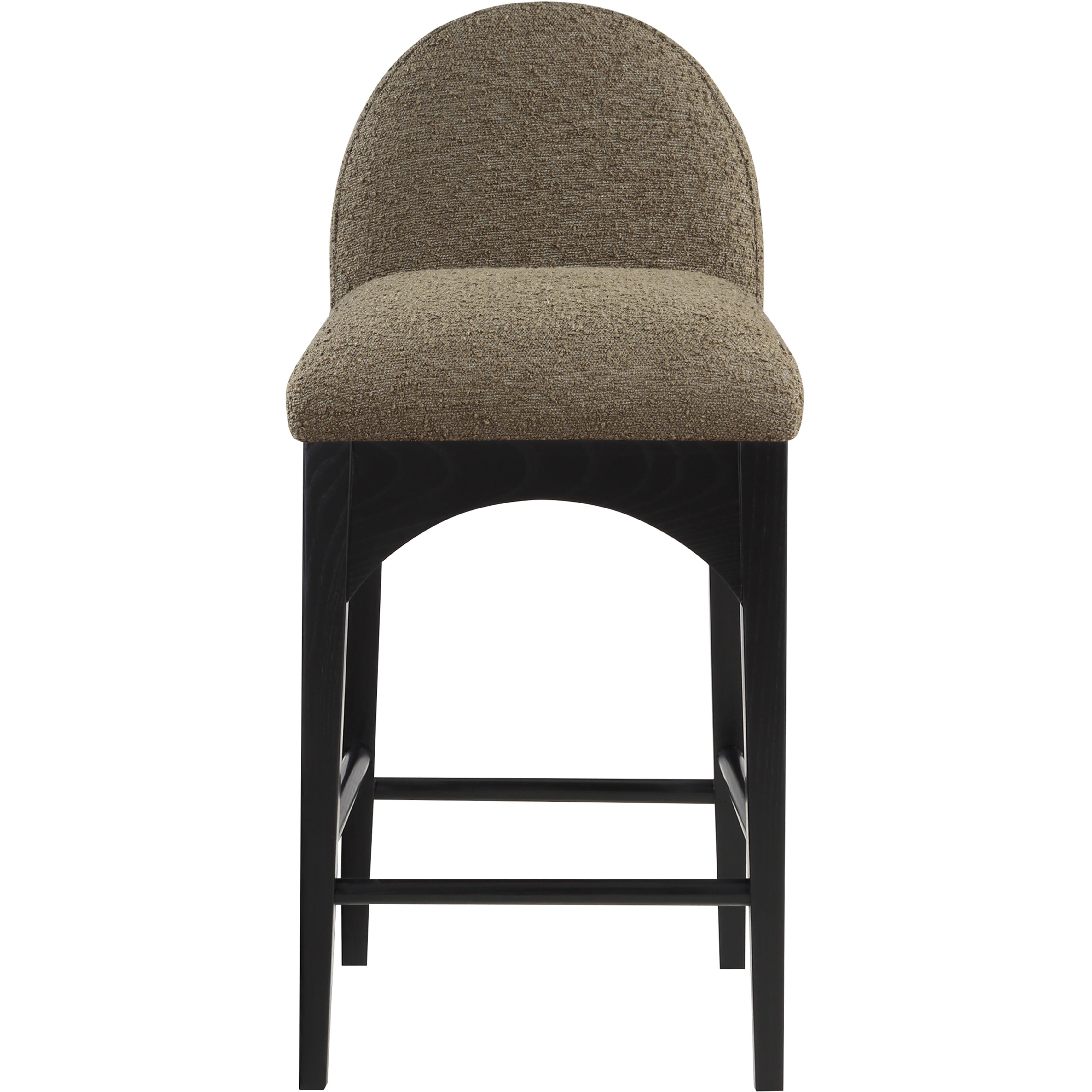 Meridian Waldorf Olive Boucle Fabric Stool