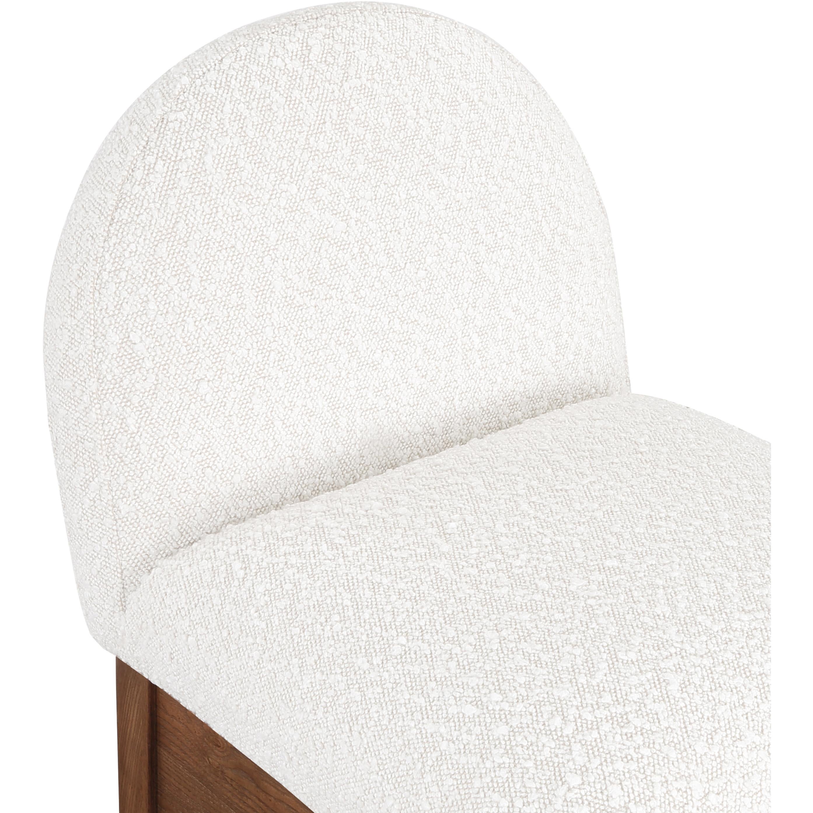 Meridian Waldorf Cream Boucle Fabric Stool