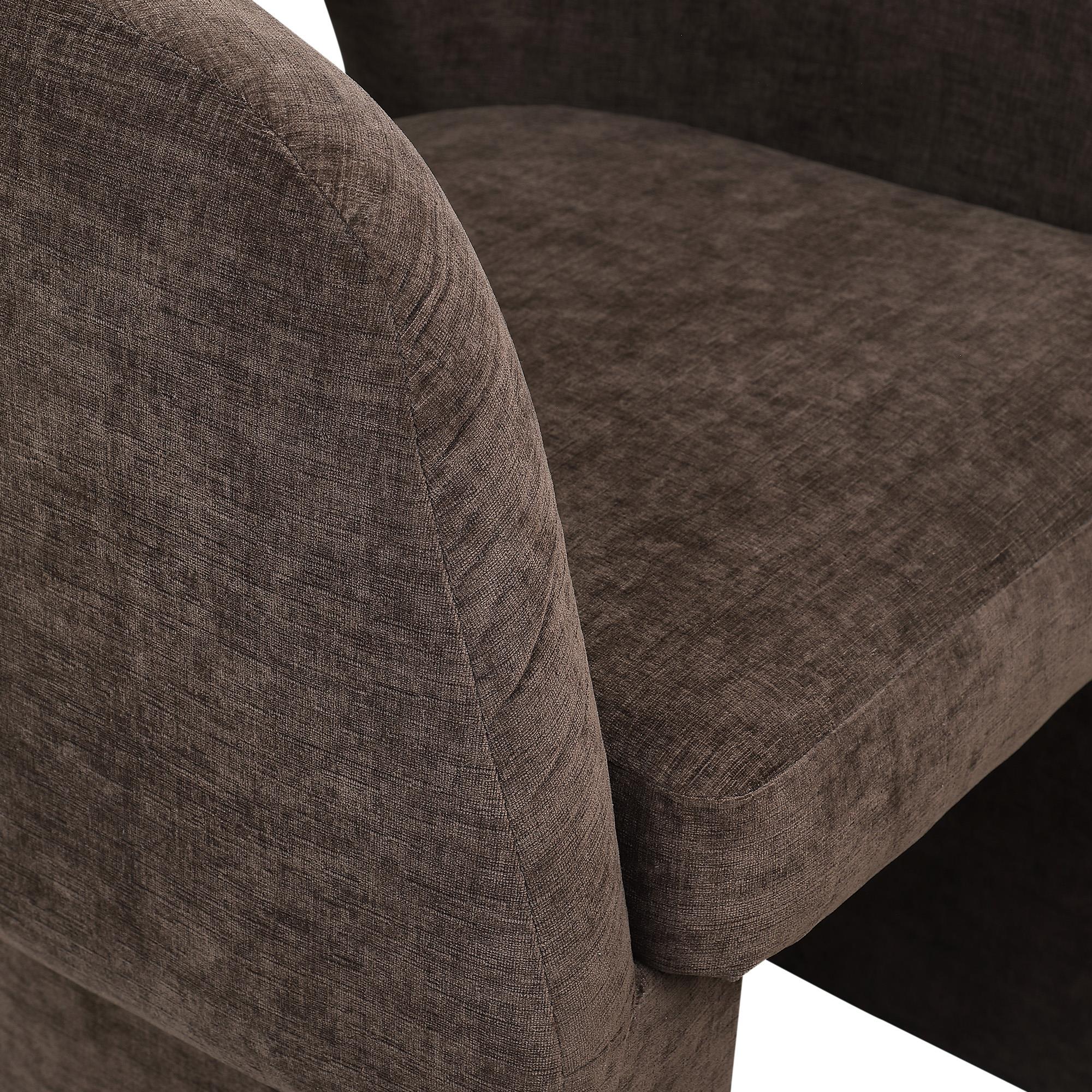 Meridian Emmet Brown Chenille Fabric Dining Chair / Accent Chair