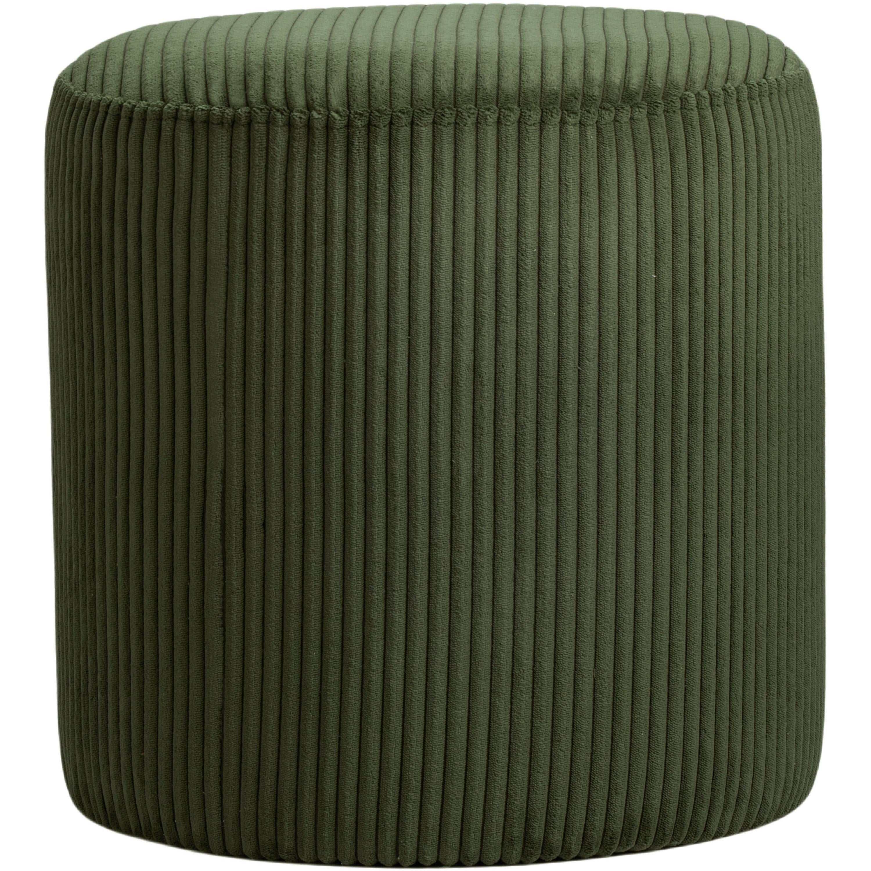 Meridian Roy Green Microsuede Fabric Ottoman/Stool
