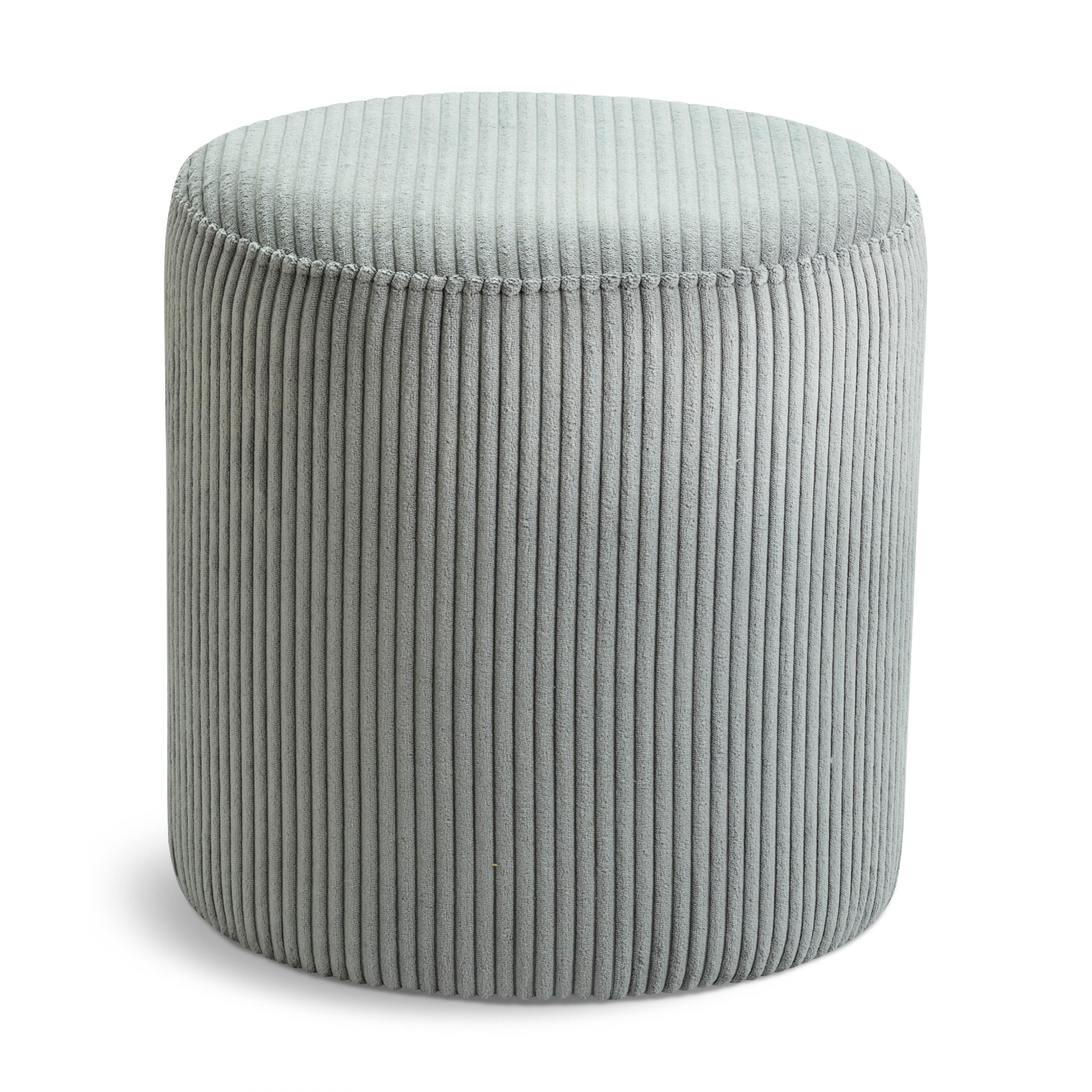 Meridian Roy Grey Microsuede Fabric Ottoman/Stool