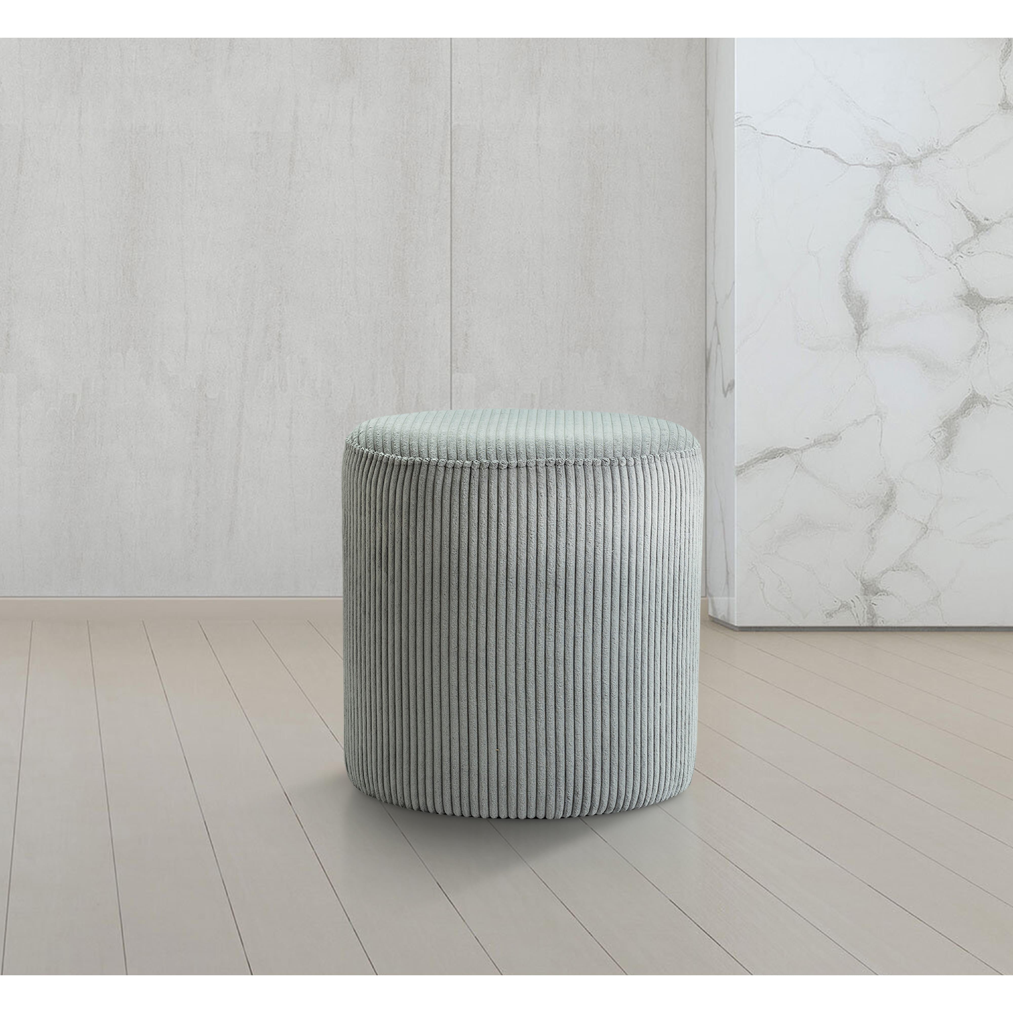 Meridian Roy Grey Microsuede Fabric Ottoman/Stool