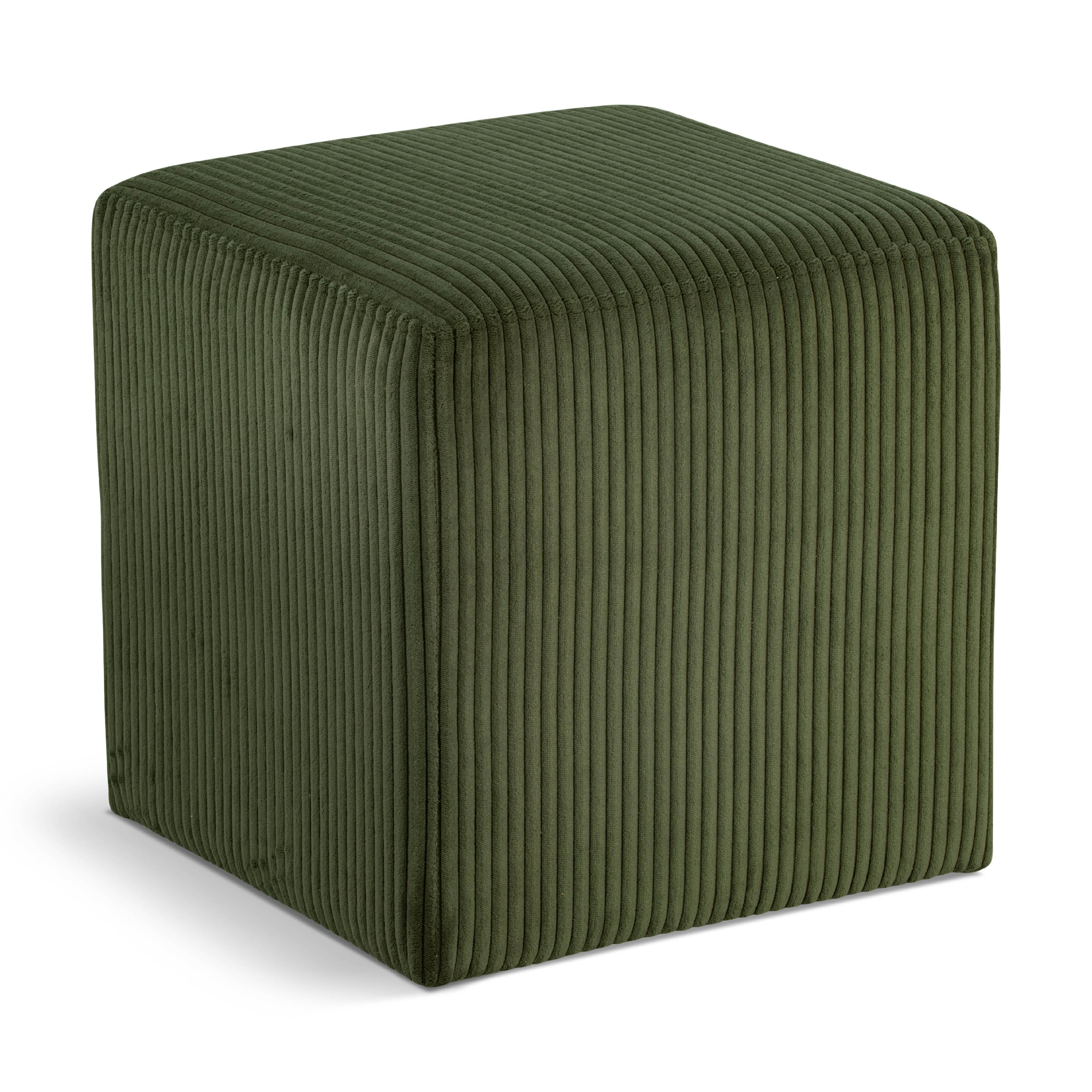 Meridian Roy Green Microsuede Fabric Ottoman/Stool