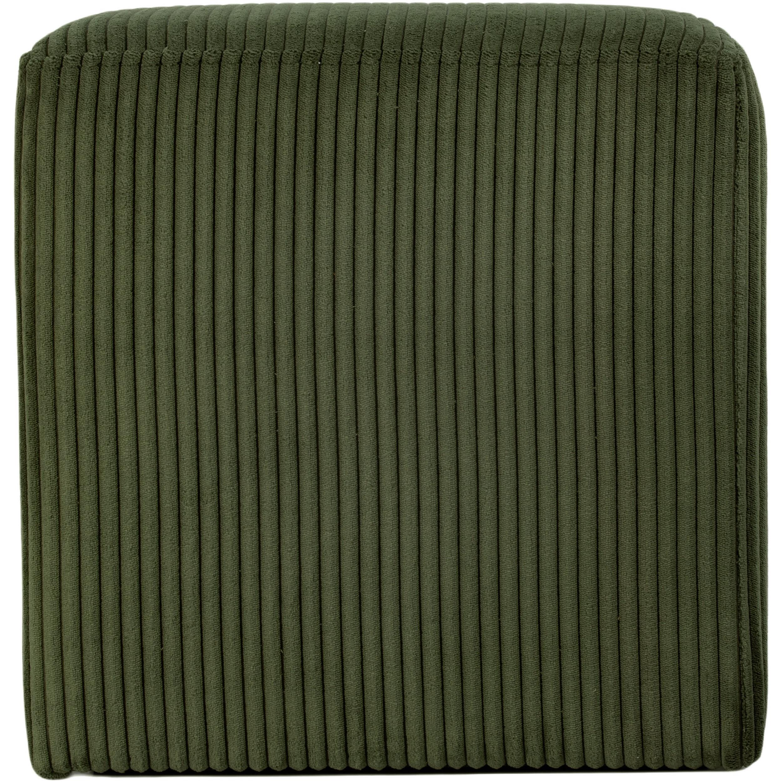 Meridian Roy Green Microsuede Fabric Ottoman/Stool