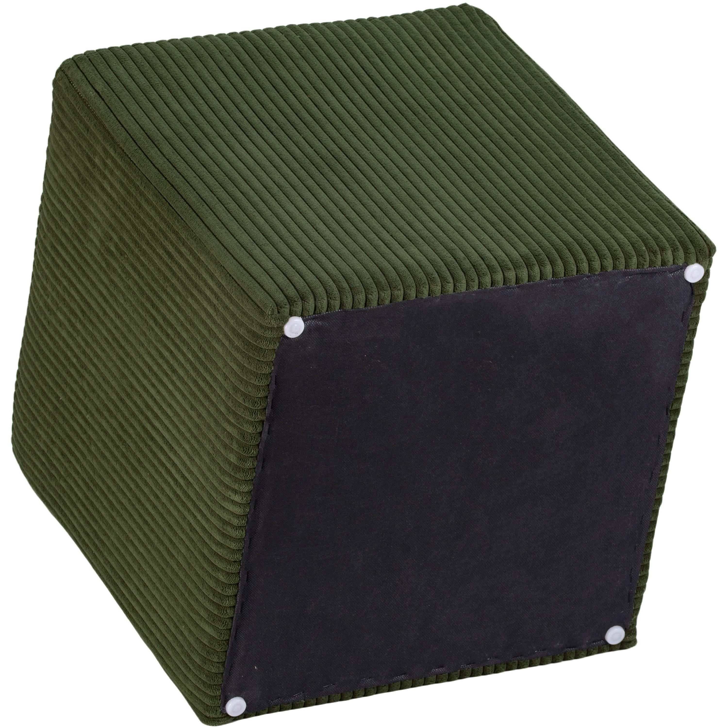 Meridian Roy Green Microsuede Fabric Ottoman/Stool