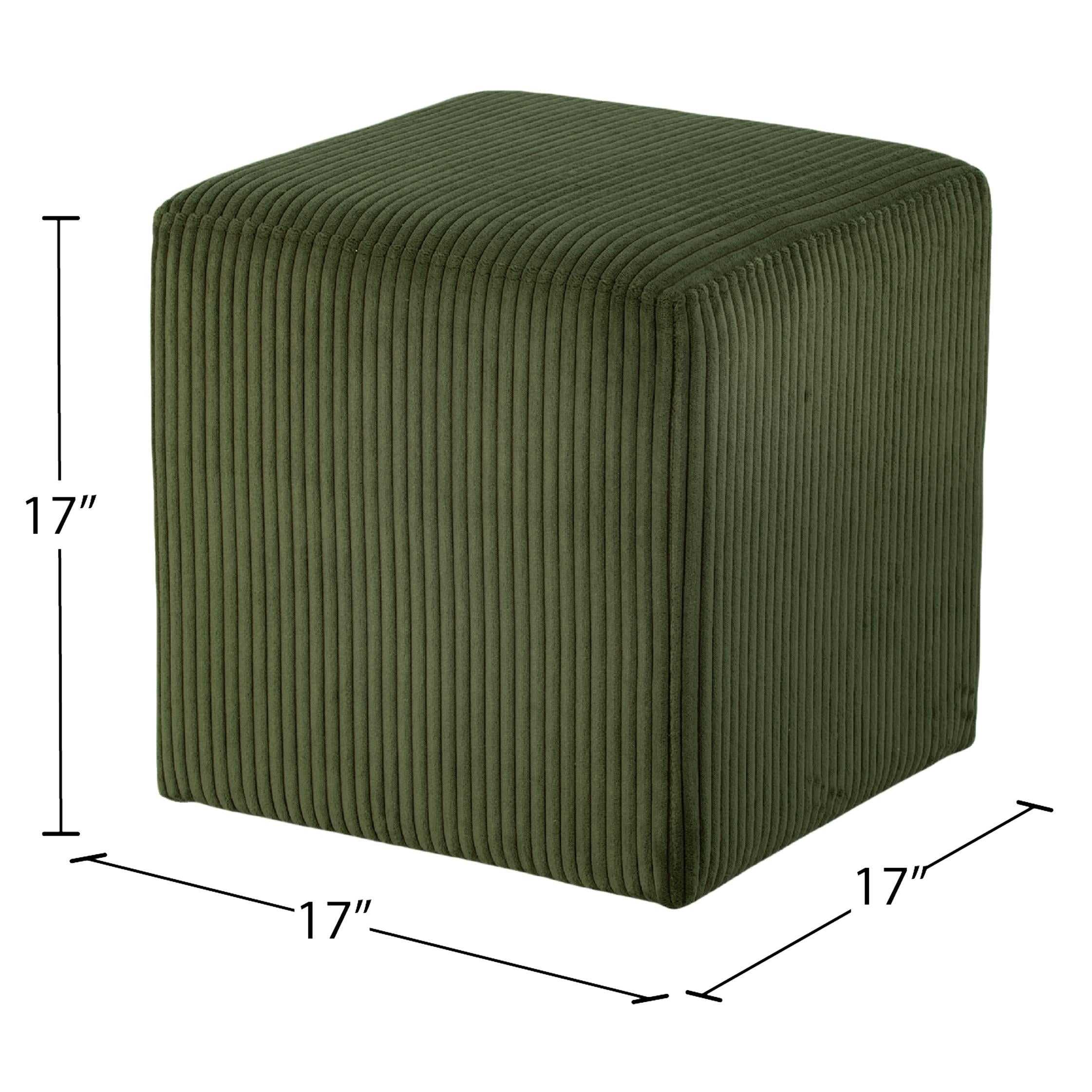 Meridian Roy Green Microsuede Fabric Ottoman/Stool