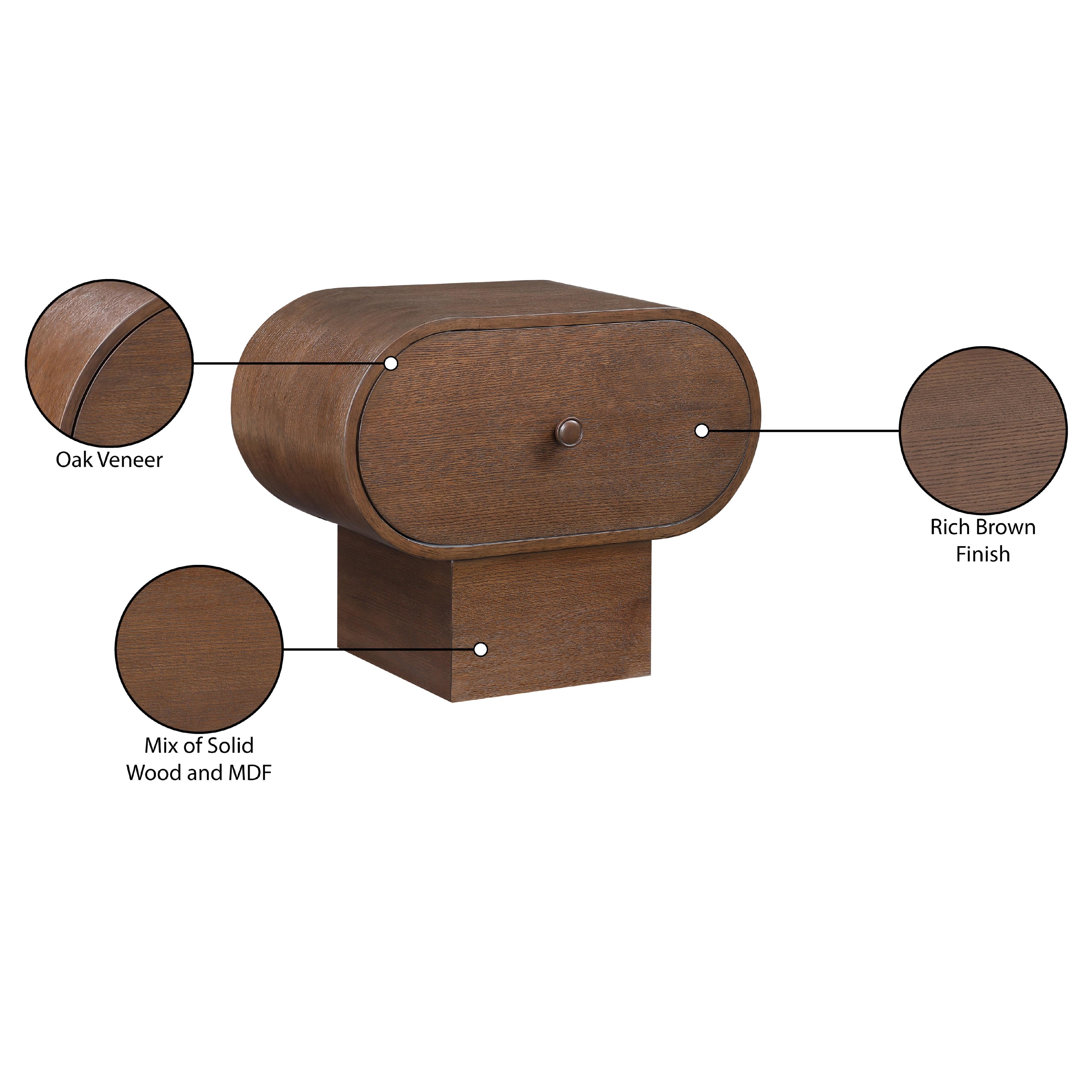 Meridian Harlow Brown Night Stand