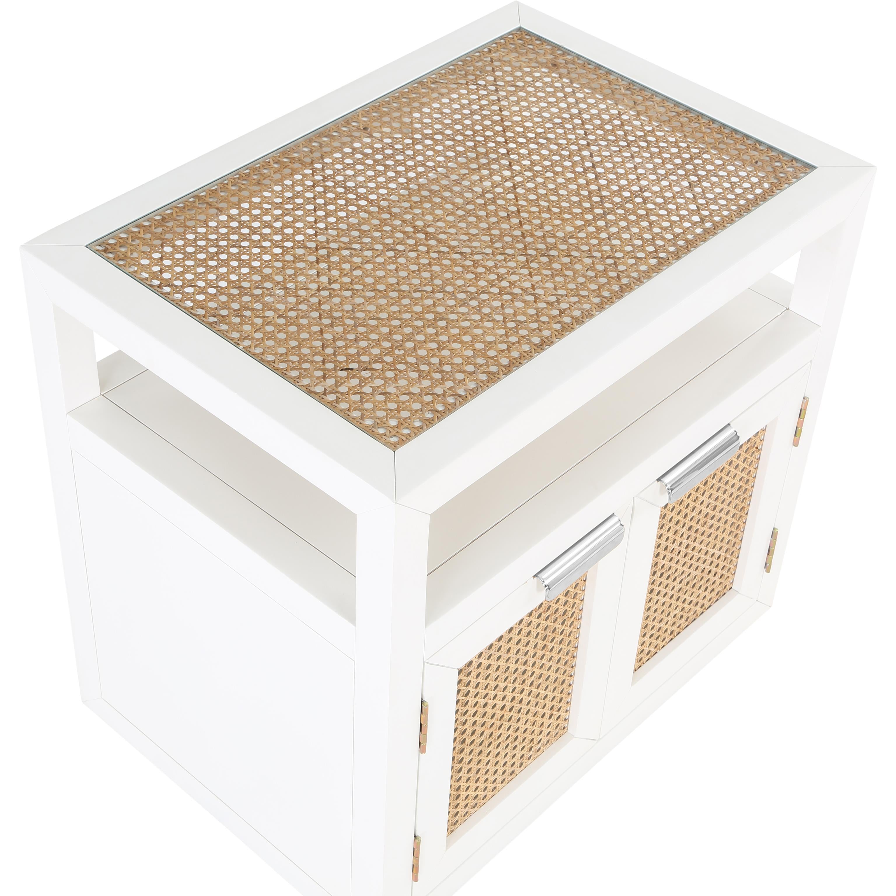 Meridian Cole White Night Stand