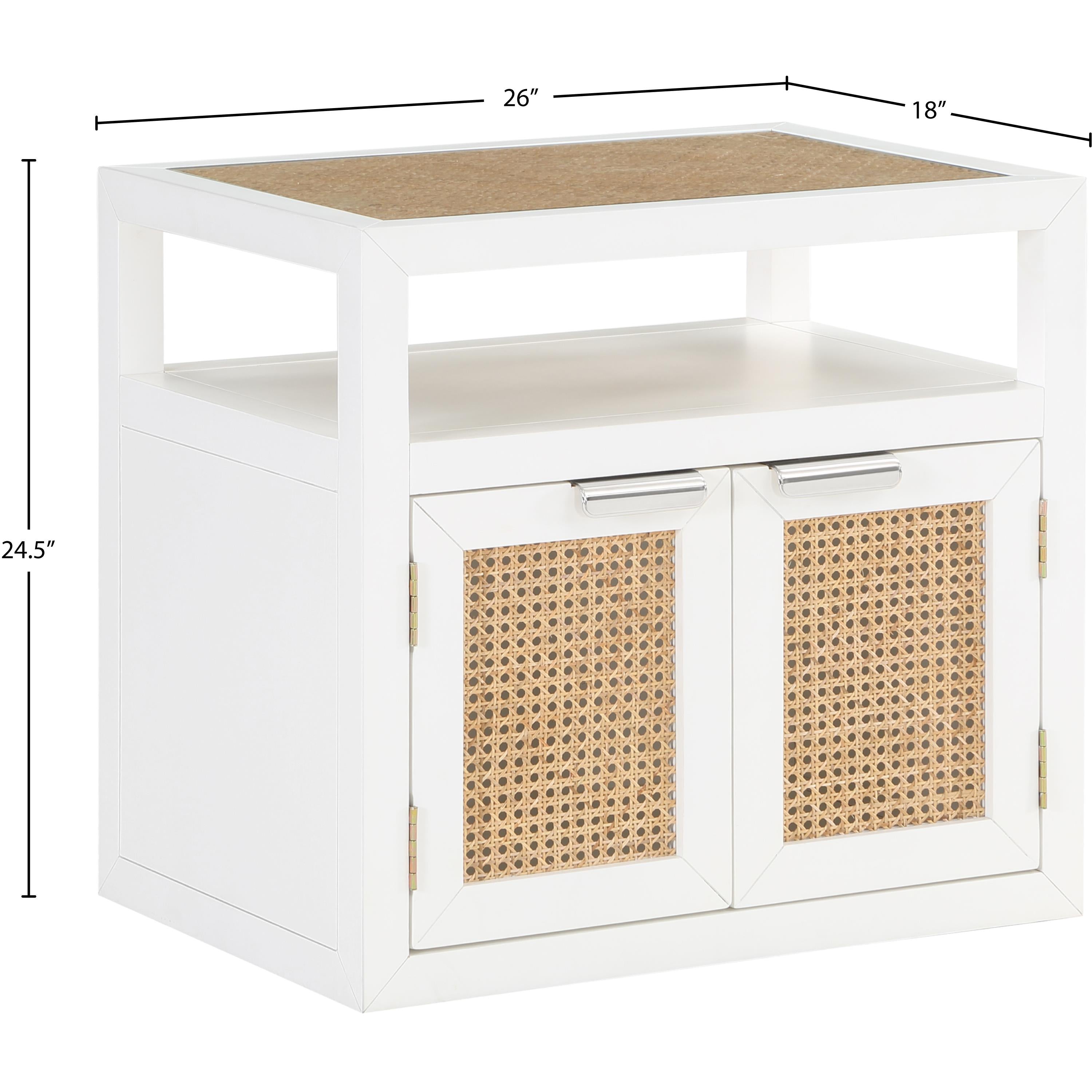 Meridian Cole White Night Stand