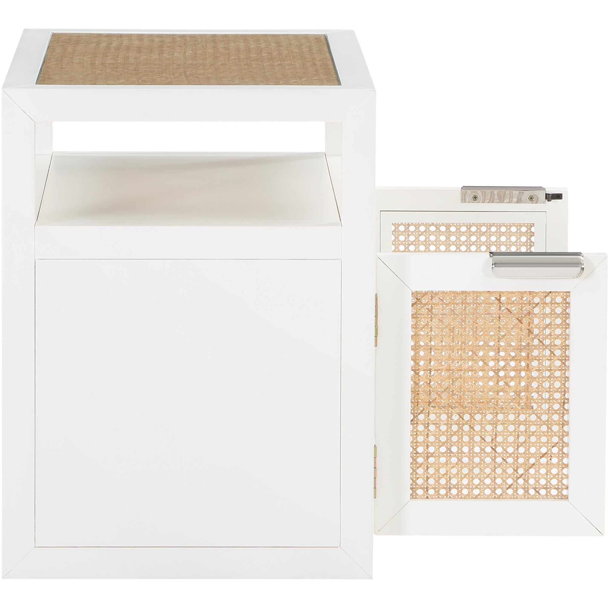 Meridian Cole White Night Stand