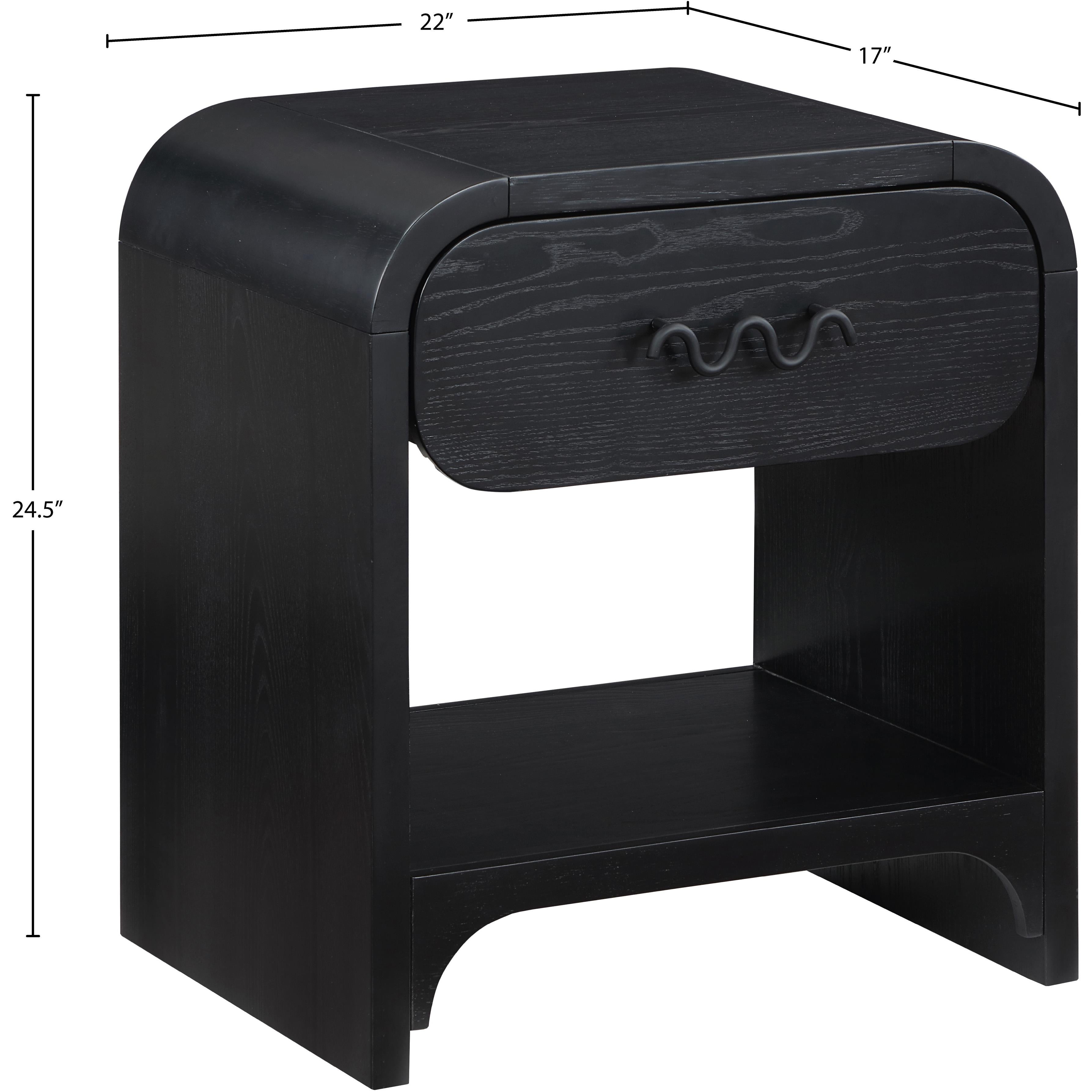 Meridian Hayes Black Night Stand / Side Table