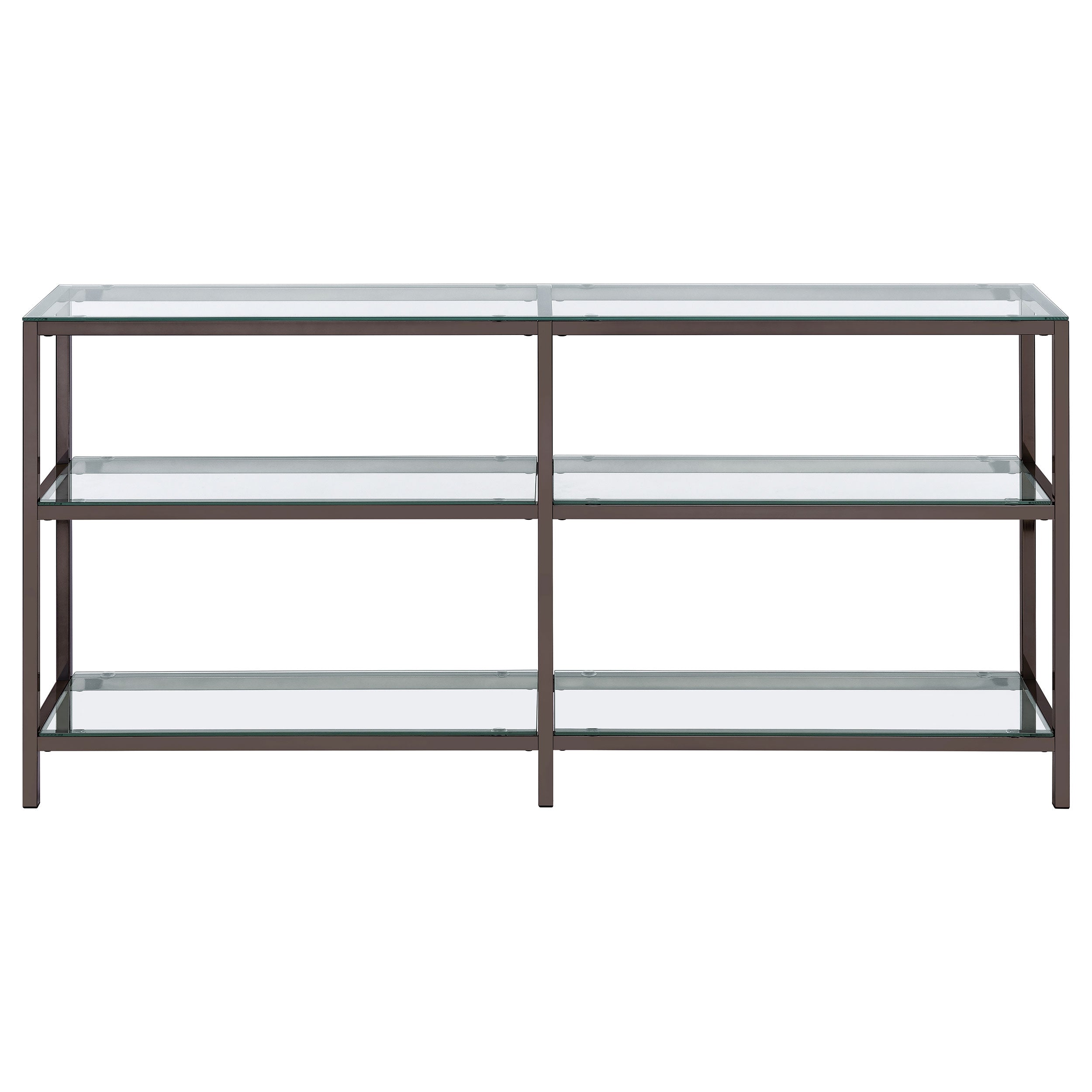 Kate 55-inch 4-shelf Console Bookcases Black Nickel