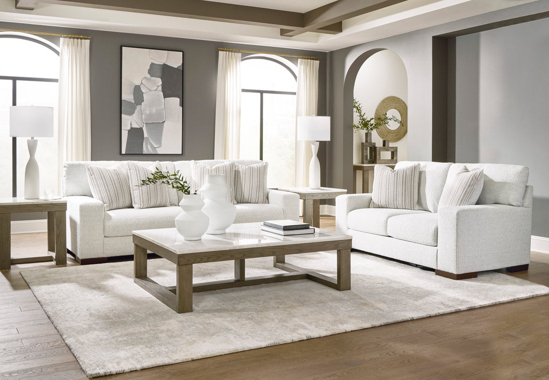 Ashley 801-04 Sofa & Loveseat Set — Stain-Resistant Nuvella Fabric