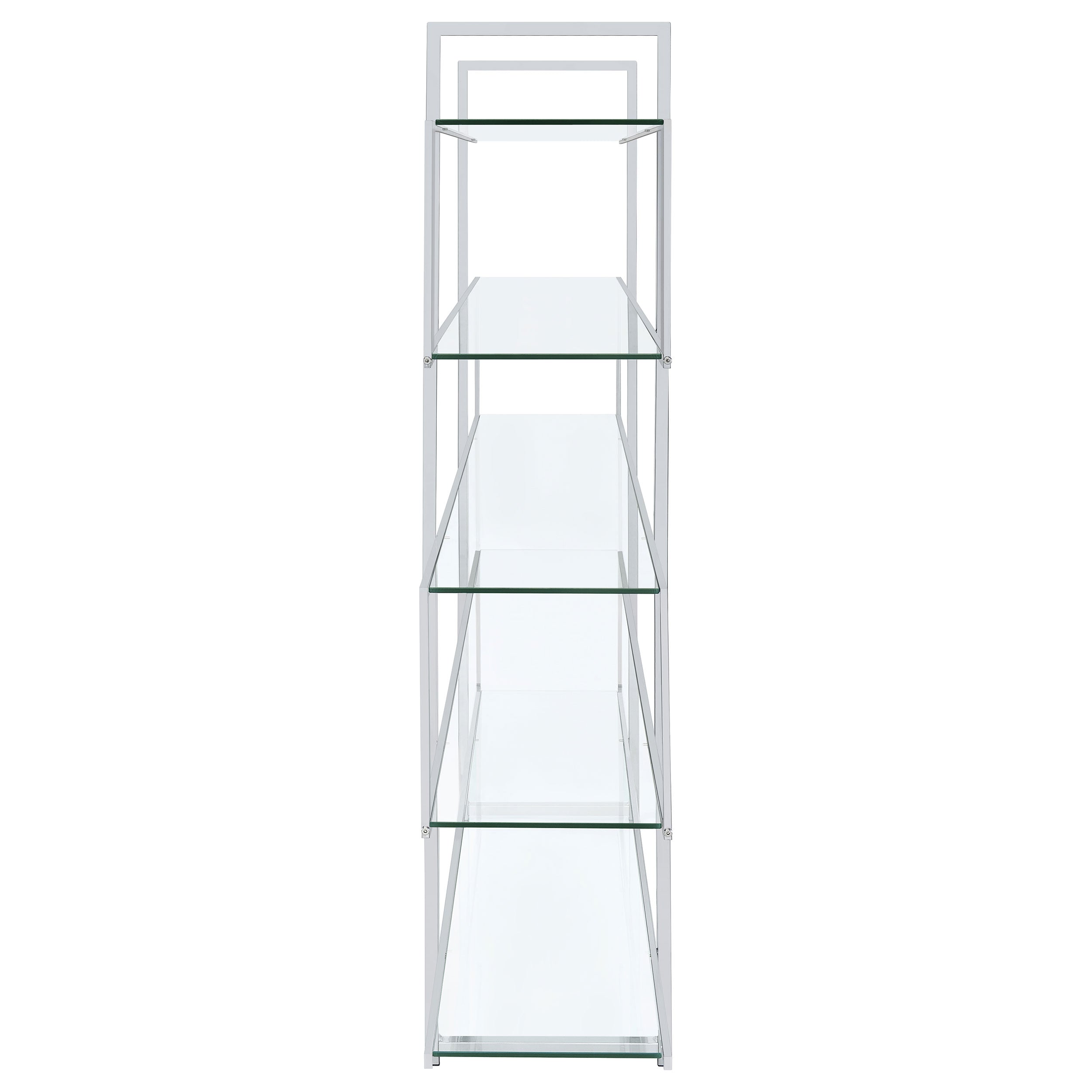 Elmer 5-shelf Bookcase Chrome and Clear