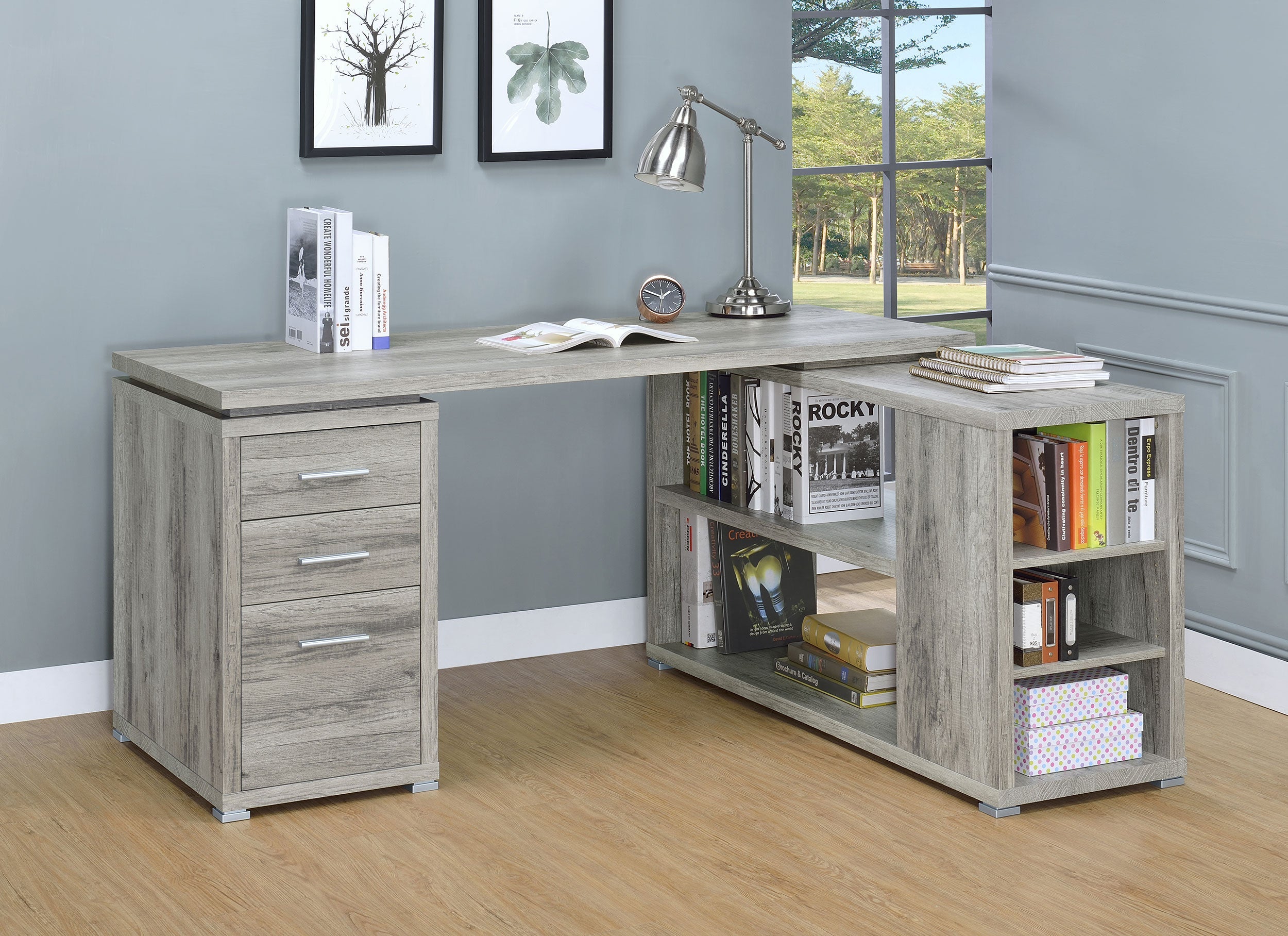Yvette 60-inch 3-drawer L-Shape Computer Desk