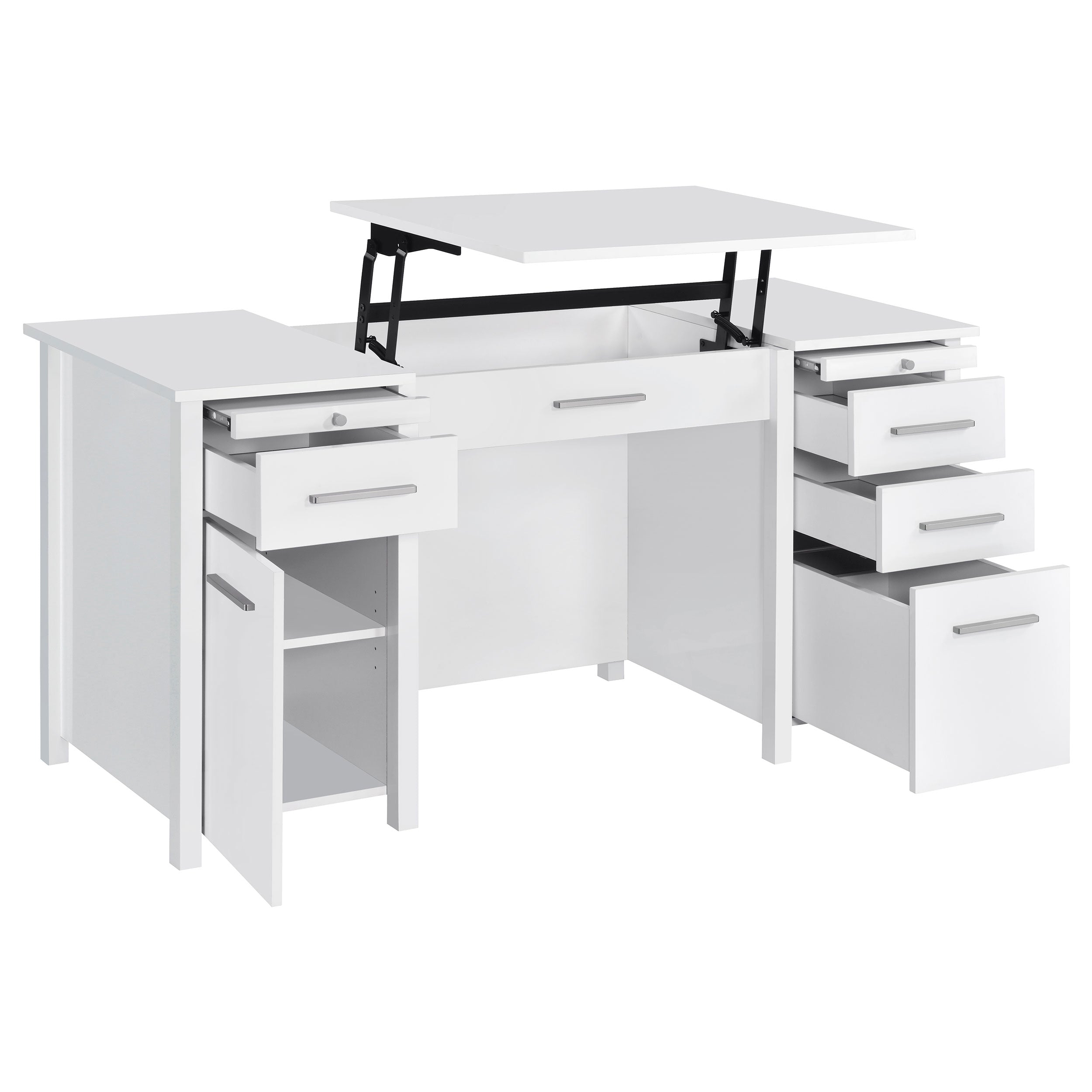 Dylan 60-inch 4-drawer Lift Top Office Desk High Gloss
