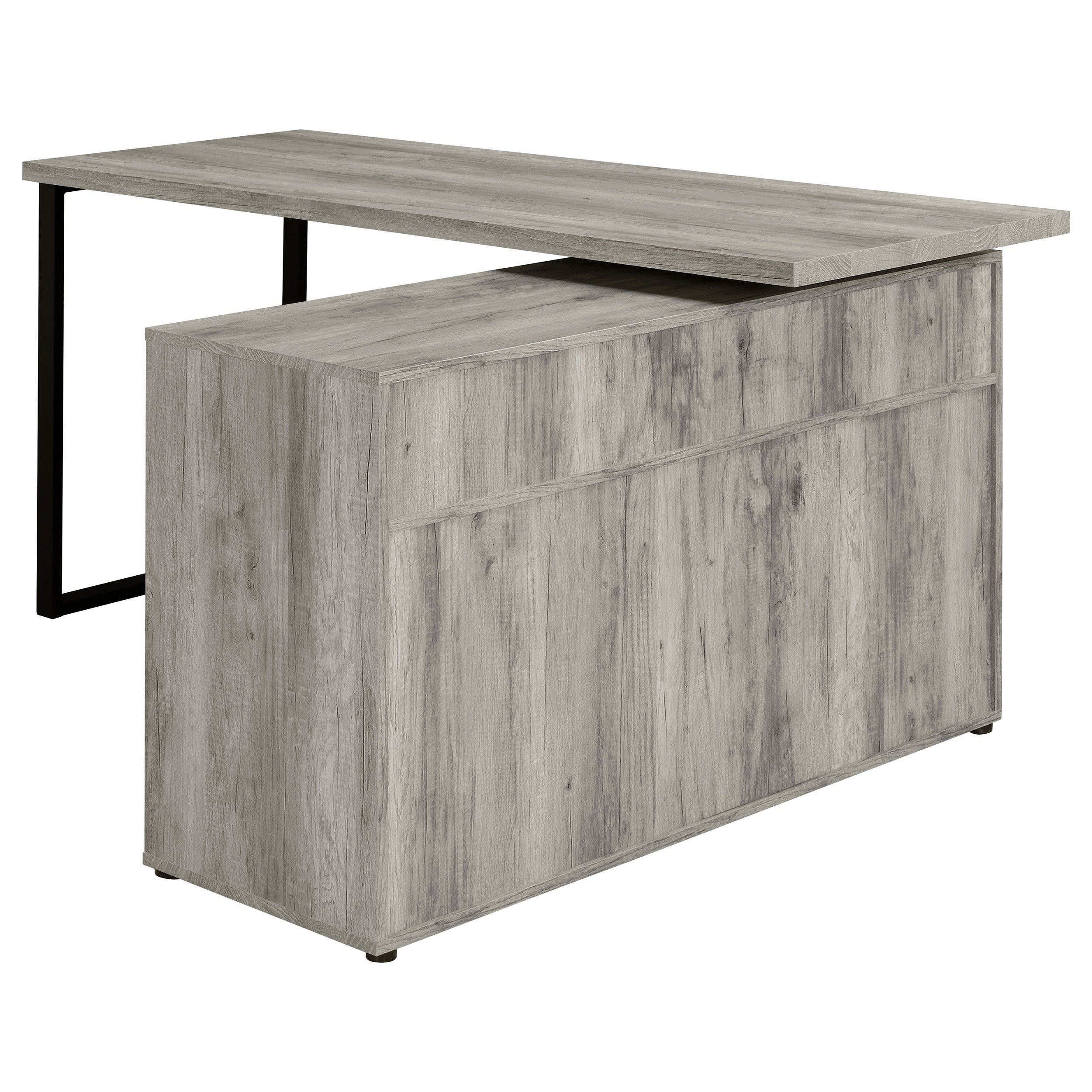 Hertford 59-inch L-Shape Computer Desk Grey Driftwood
