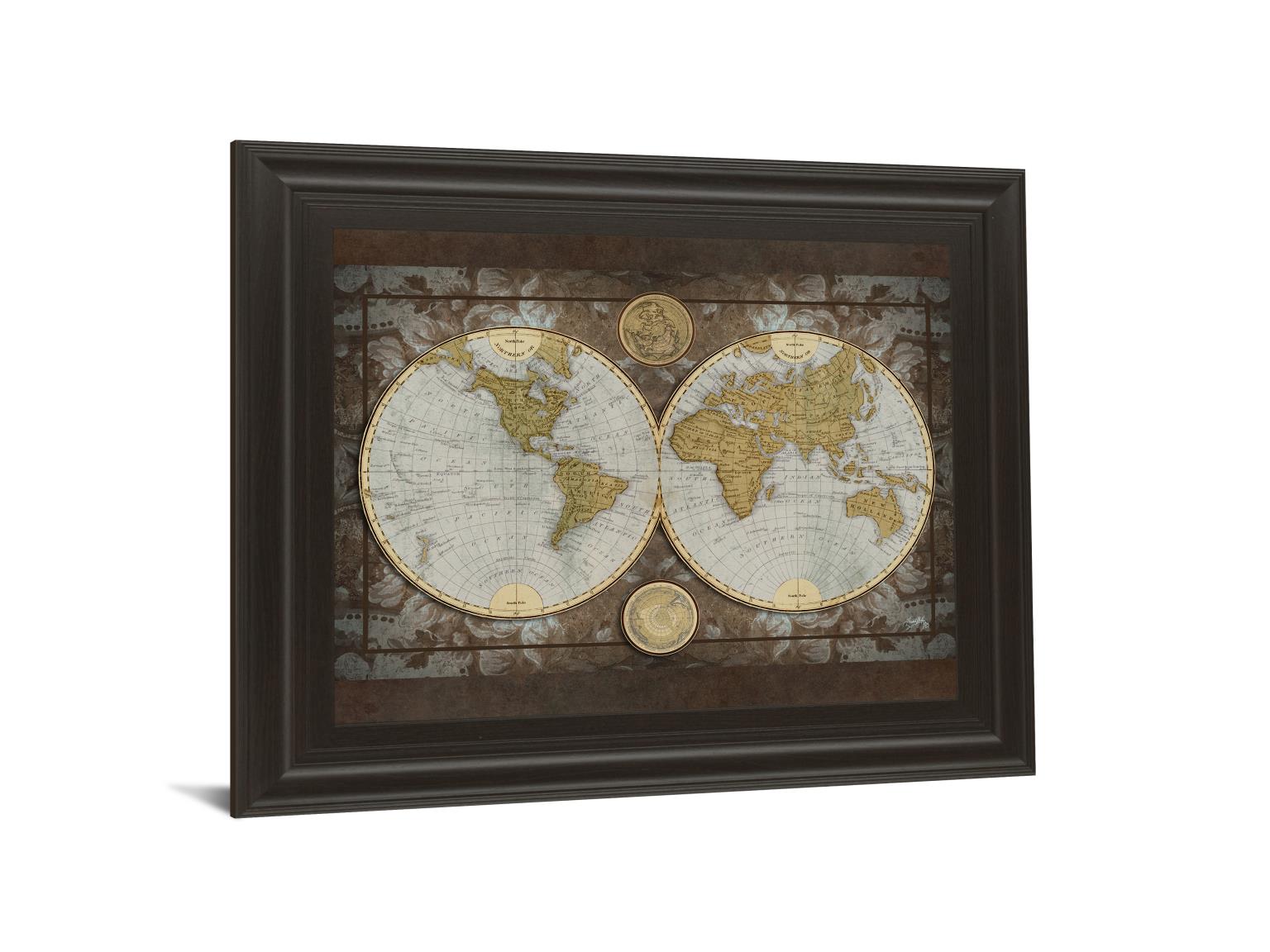 World Map By Elizabeth Medley 22X26 Framed Print