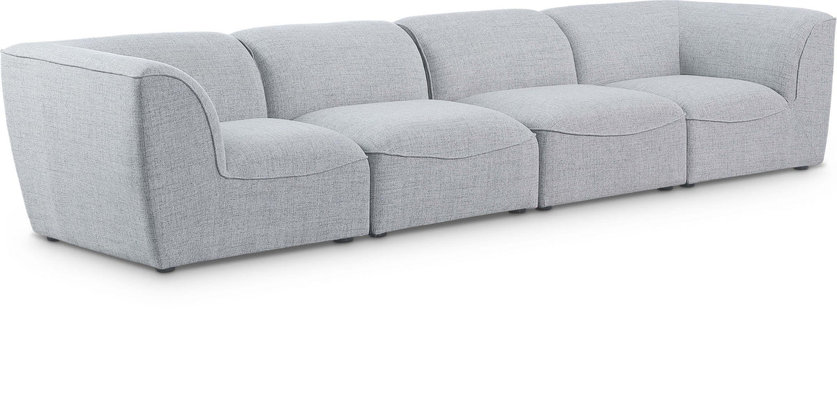 Miramar Linen Modular Sectional — 4-Piece Sofa — Grey