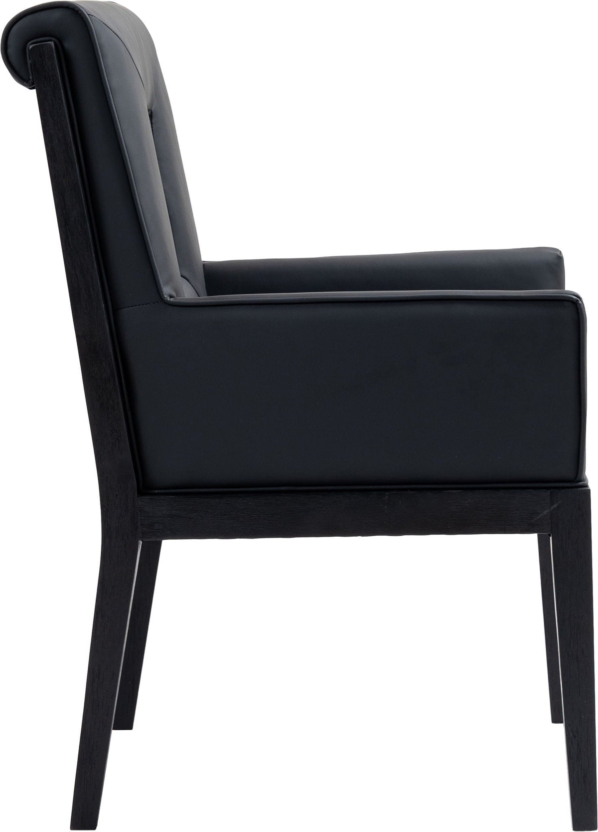 Gwendolyn - Faux Leather Dining Arm Chair with Black Frame