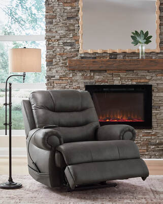 Ashley 8240612 Faux Leather Power Lift Recliner — Heat & Massage