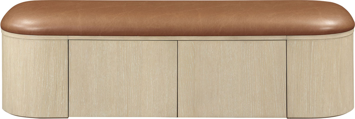 Velden - Upholstered Storage Bench with Natural Base