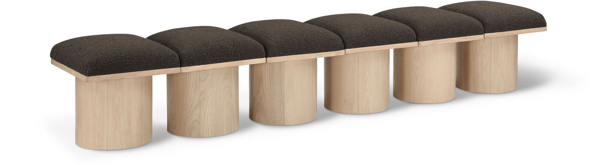 Pavilion Modular Bench 6-Piece Bench, 93"W x 18"D — Brown / Natural Base