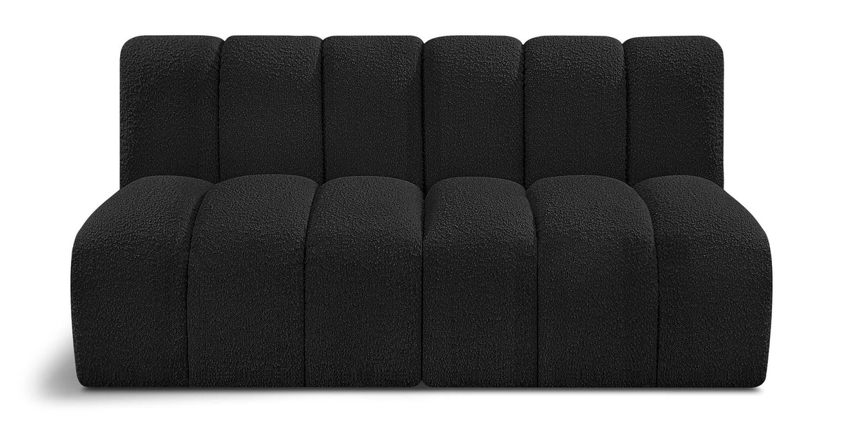 Arc Boucle Modular Sectional — 2-Piece Sofa (60"L x 31"D) — Black