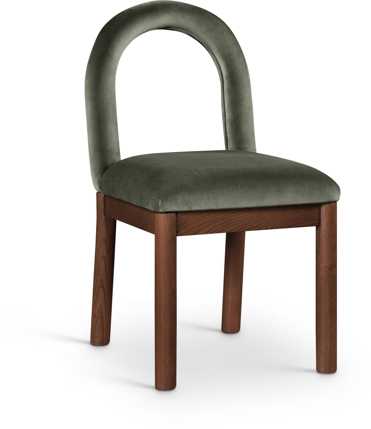 Conrad - Velvet Dining Chair with Brown Legs