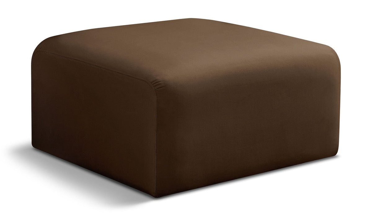 Arc Velvet Modular Sectional — Ottoman — Brown