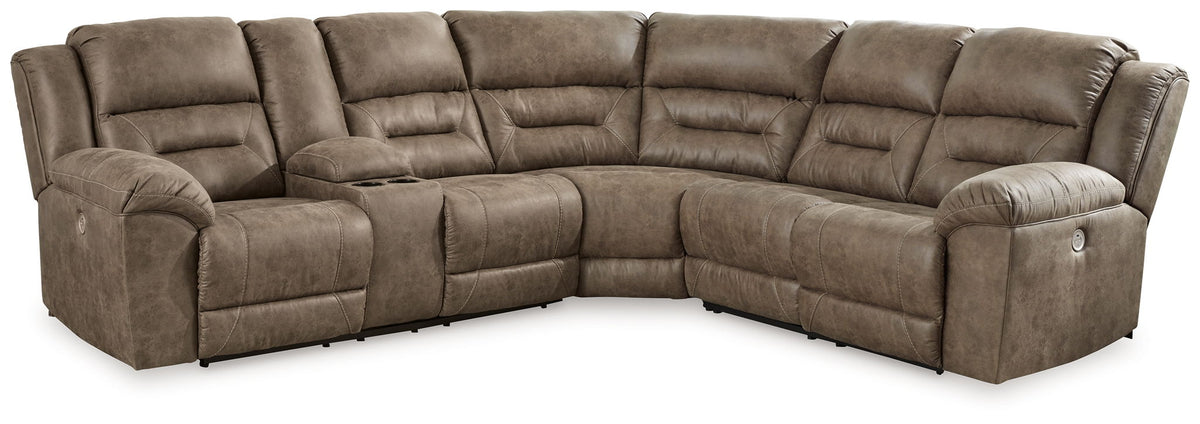 Ravenel Fossil Power Reclining Sectional — 3-Piece Power Reclining Sectional With Left-Arm Console