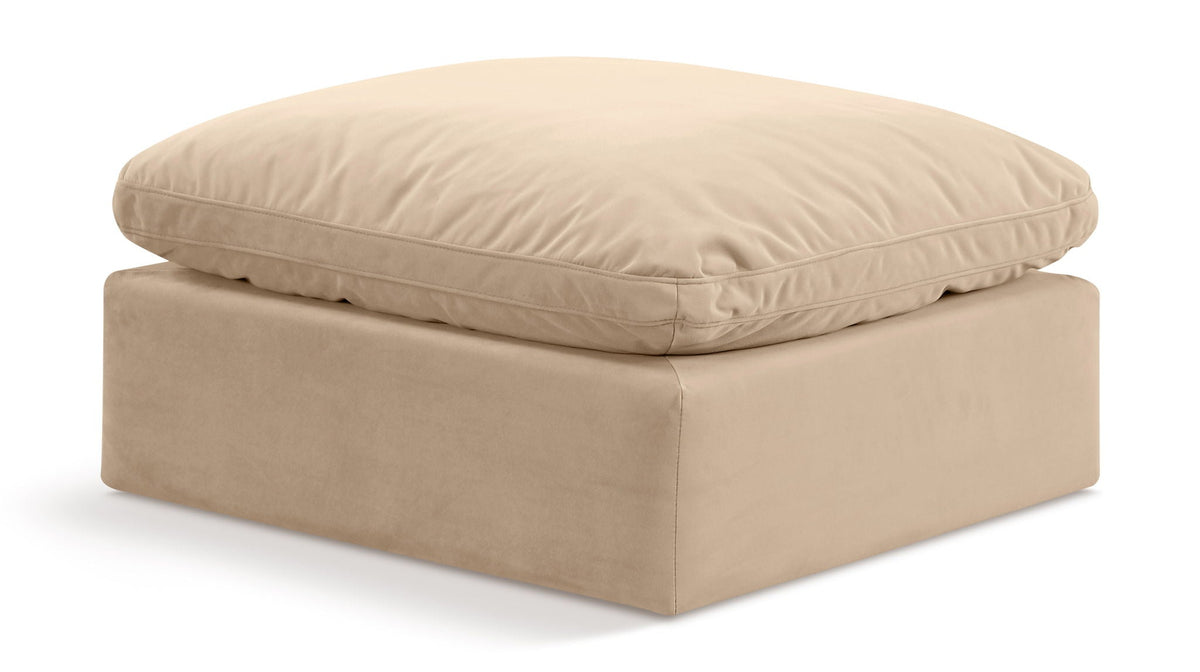 Indulge Velvet Modular Sectional — Ottoman — Beige