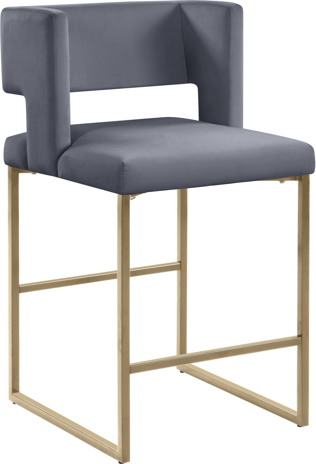 Caleb - Counter Stool (Set of 2) with Gold Legs