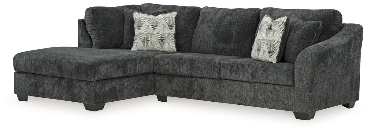 Biddeford Ebony Sectional — 2-Piece Sleeper Sectional With Left-Arm Corner Chaise