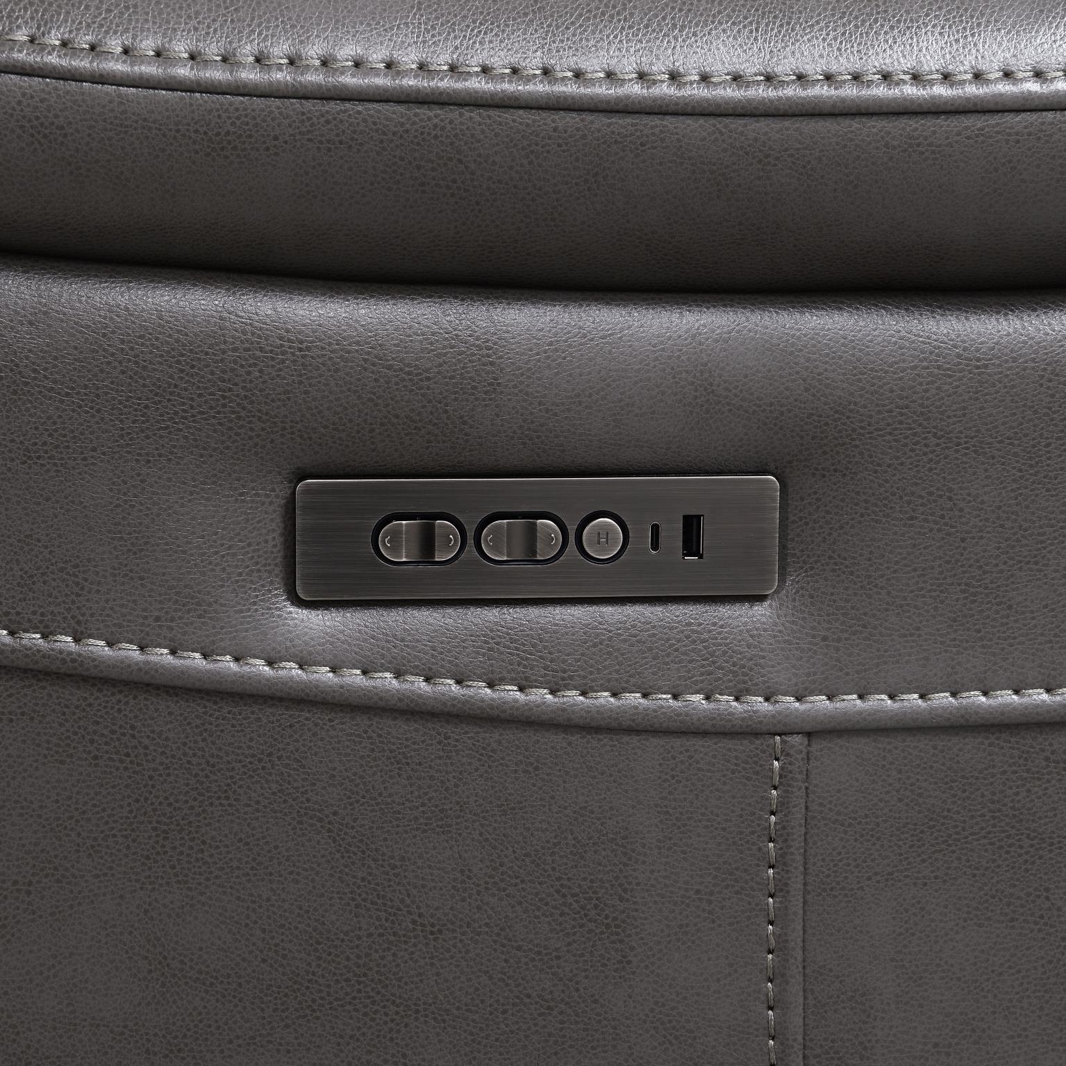 U108 - Reclining Sofa (Gel Faux Leather) - Gray