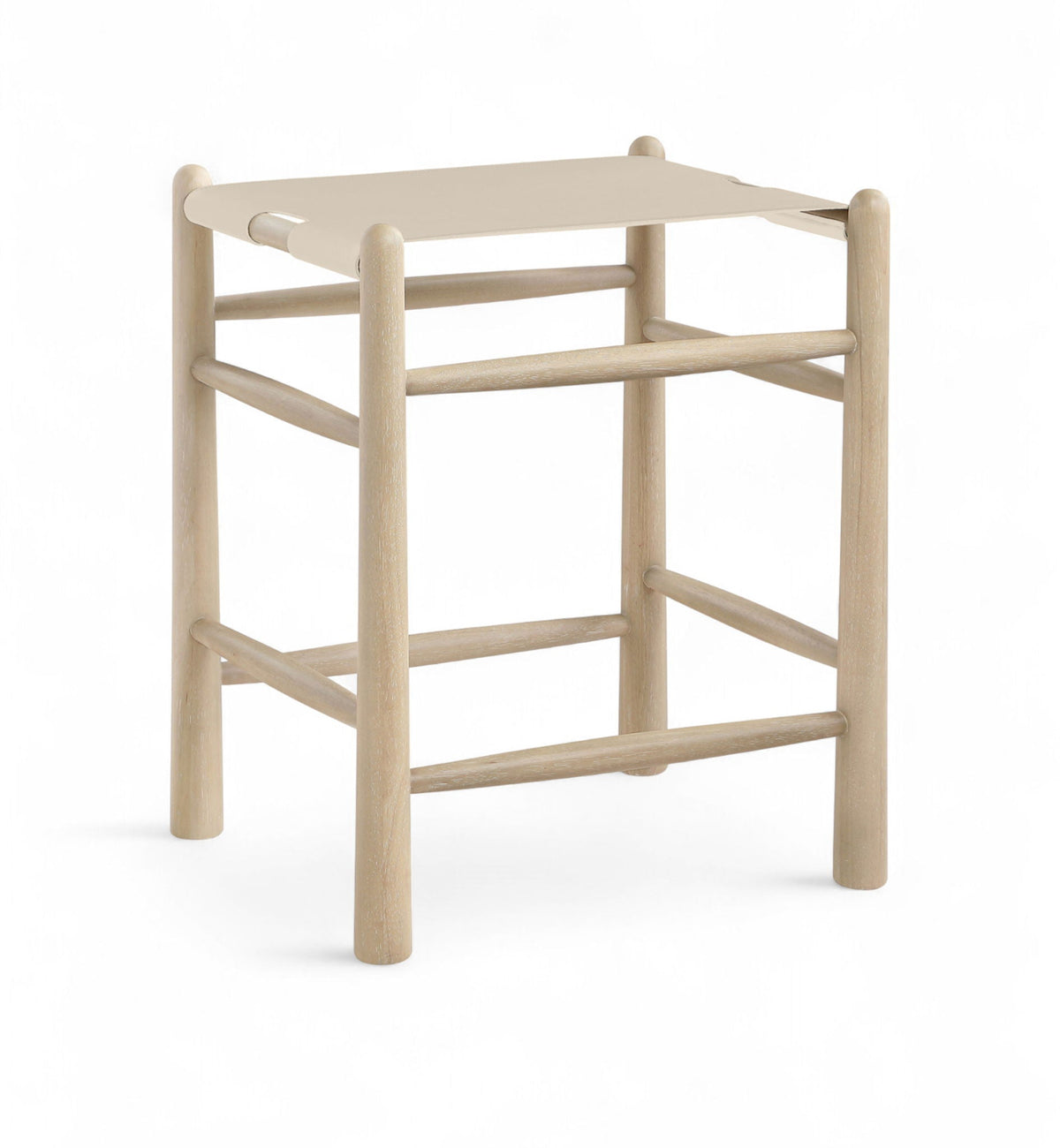 Santos Backless Counter Stool with Natural Base