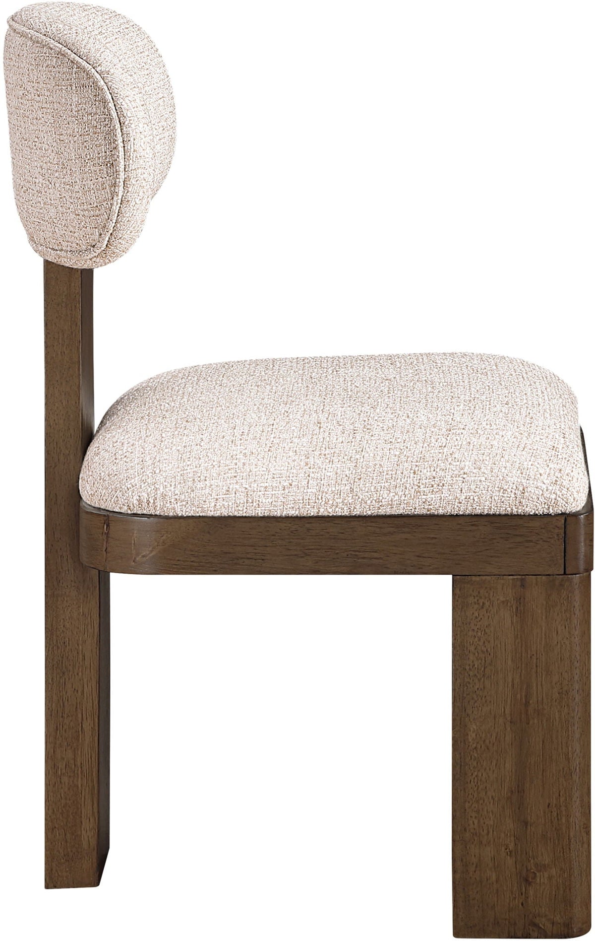 Timbra - Linen Textured Fabric Upholstered Dining Chair (Set of 2) with Walnut Base