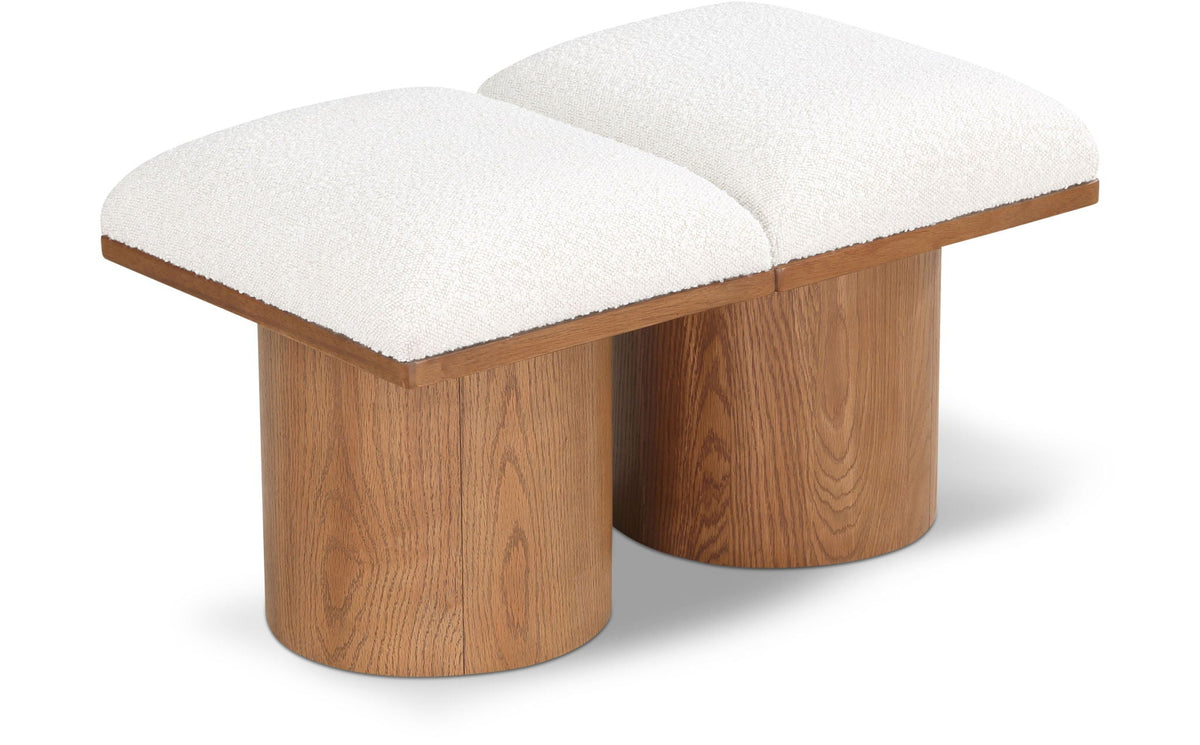 Pavilion Modular Bench 2-Piece Bench, 36"W x 15.5"D — Cream / Brown Base