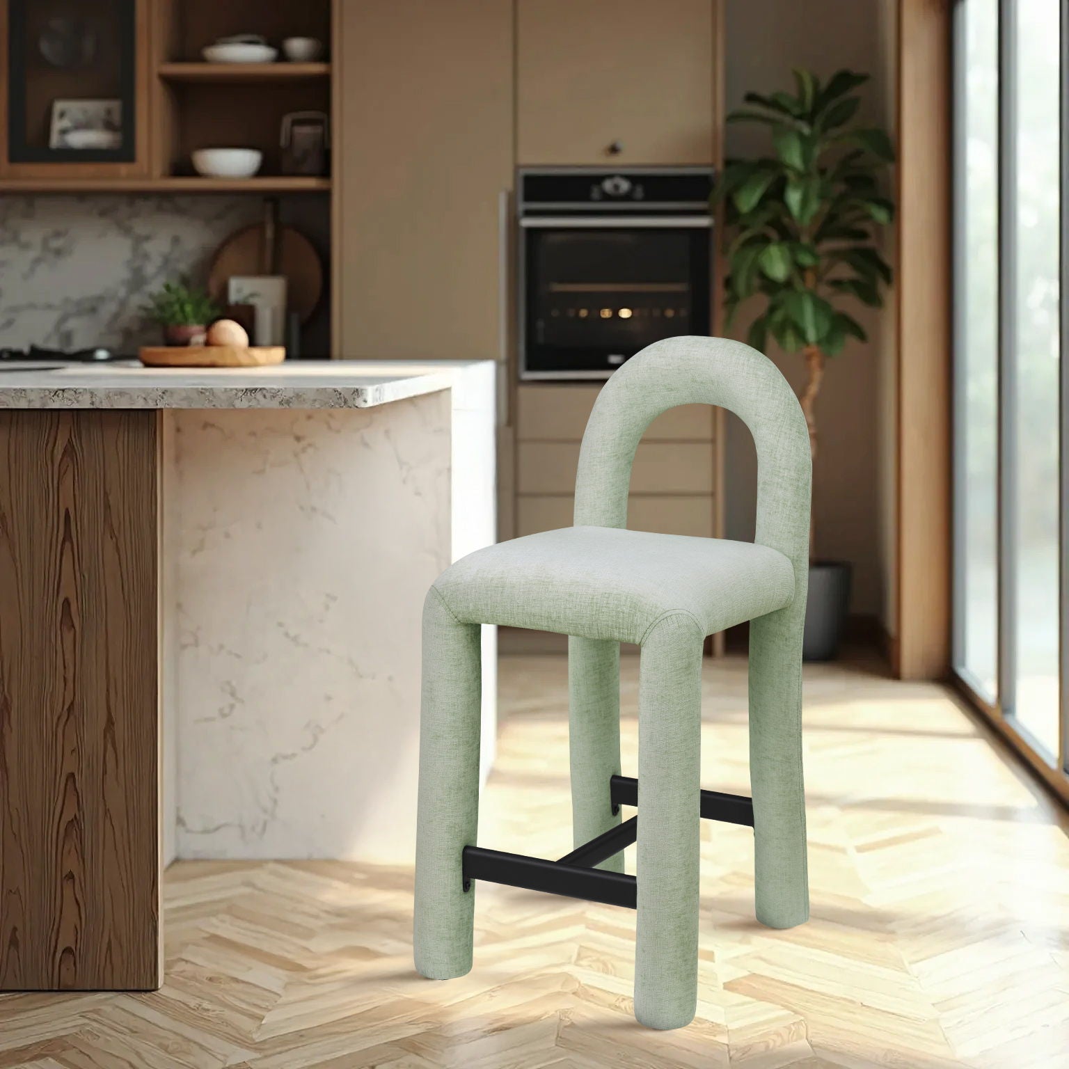 Amari - Chenille Fabric Stool