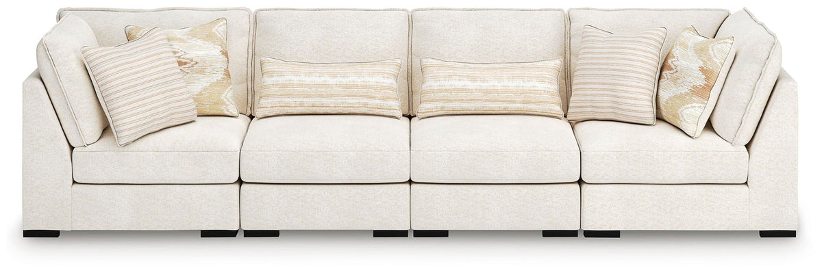Donelson Creek Vanilla Modular Sectional — 4-Piece Sectional, 2 Armless Chairs & 2 Corner Chairs