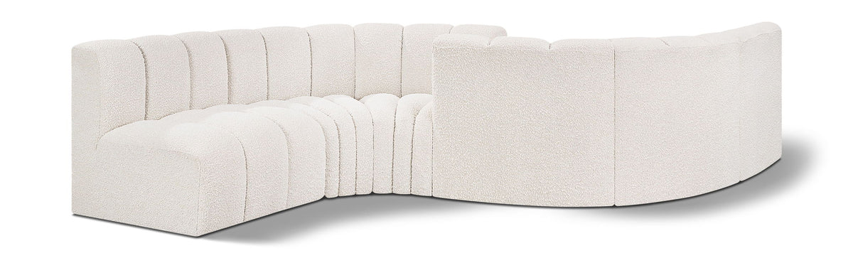Arc Boucle Modular Sectional — 6-Piece Sofa — Cream