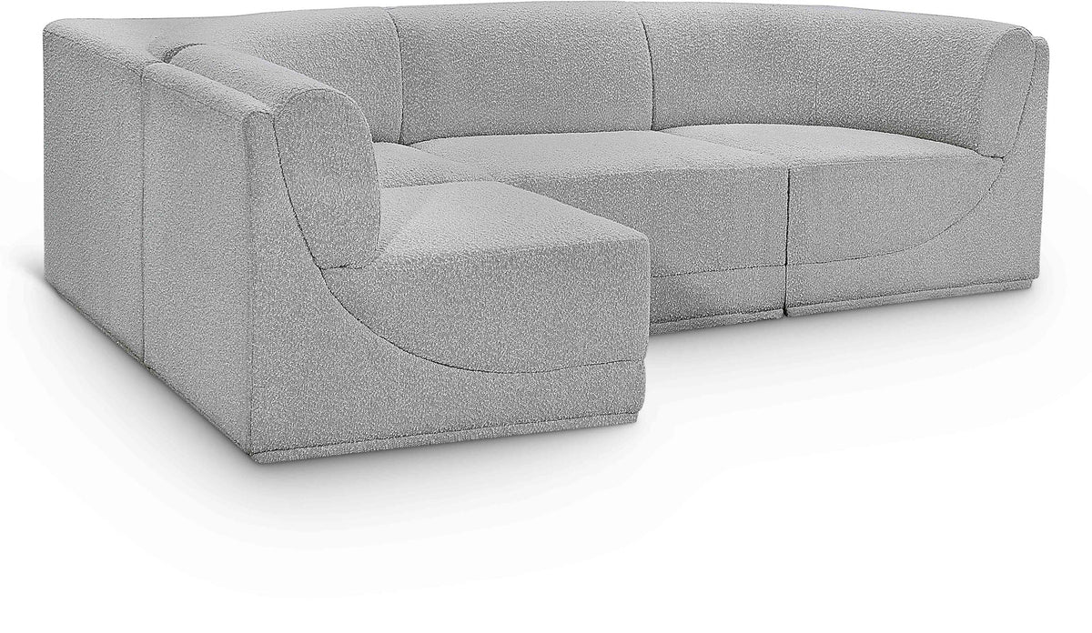 Ollie Boucle Modular Sectional — 4-Piece Sectional — Grey