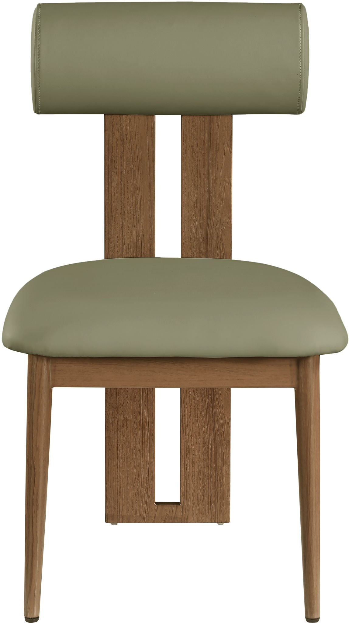 Dario - Faux Leather Dining Chair (Set of 2) with Brown Frame