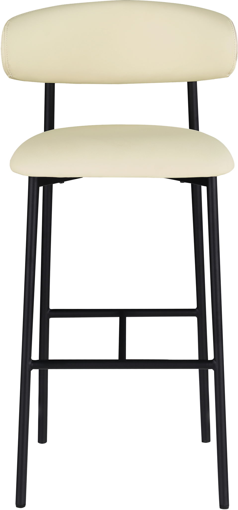 Lupita - Vegan Leather Upholstered Bar Stool With Matte Black Frame (Set of 2) - Black