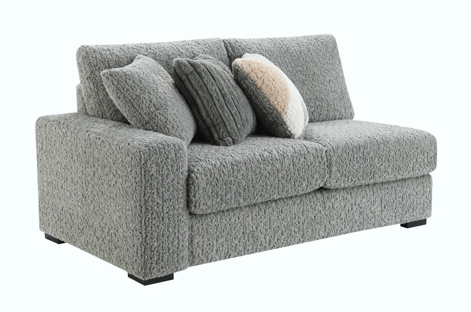 U282 Gray 6 Piece Setional With Right Chaise (1 LAF + 1 Wedge + 2 Armless Chair + 1 Console + 1 RAF Chaise)