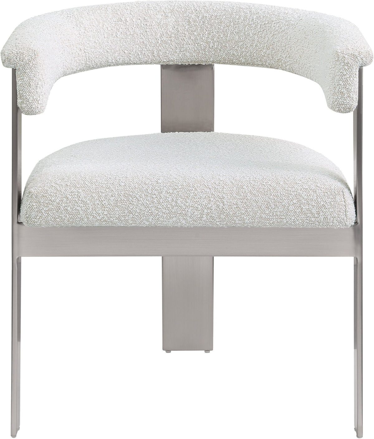 Romeo - Boucle Dining Chair (Set of 2) with Silver Base