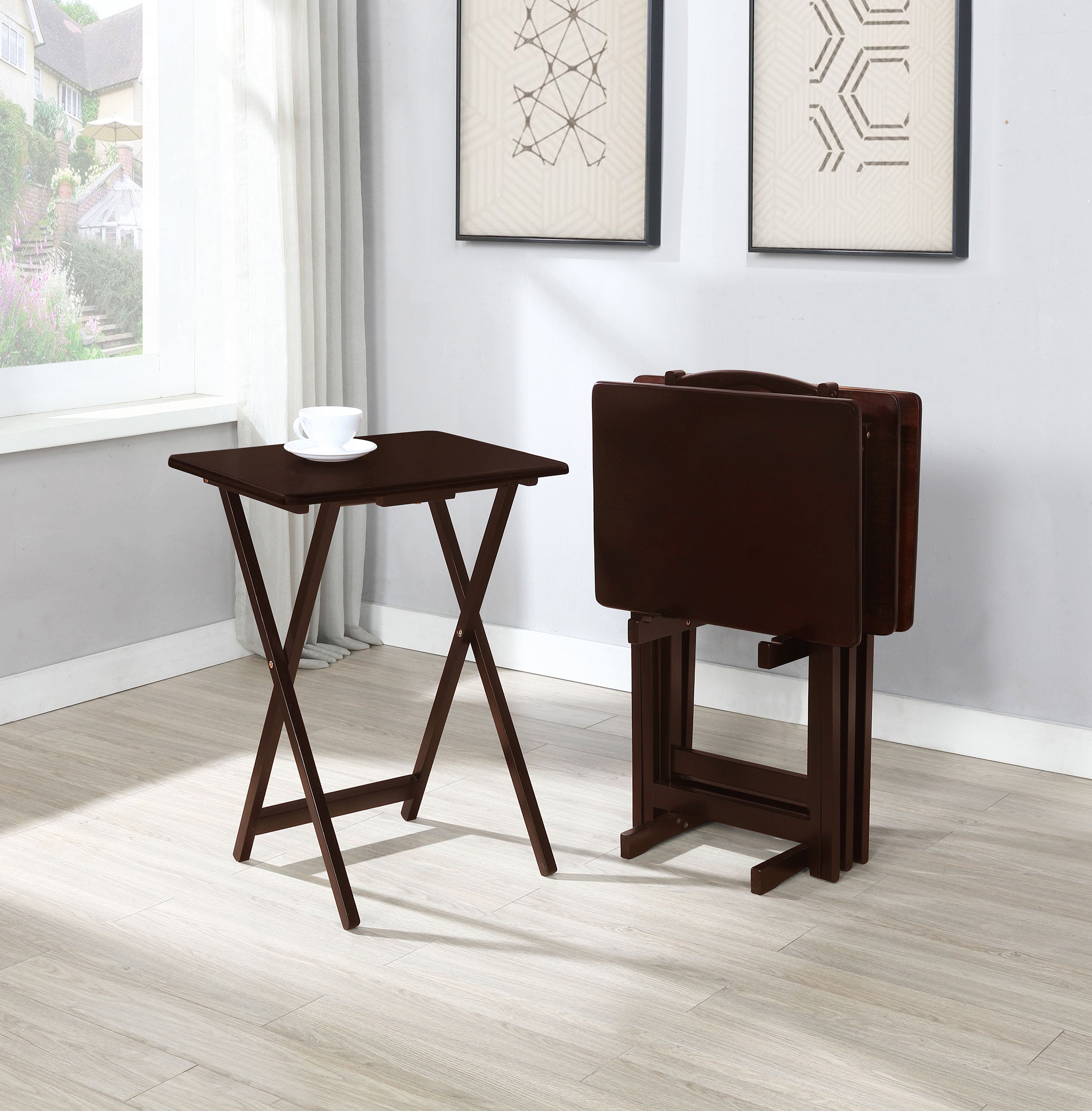 Donna Tray Table Set Cappuccino