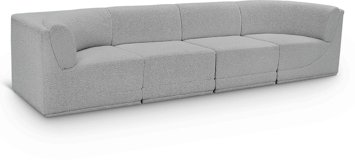 Ollie Boucle Modular Sectional — 4-Piece Sofa — Grey