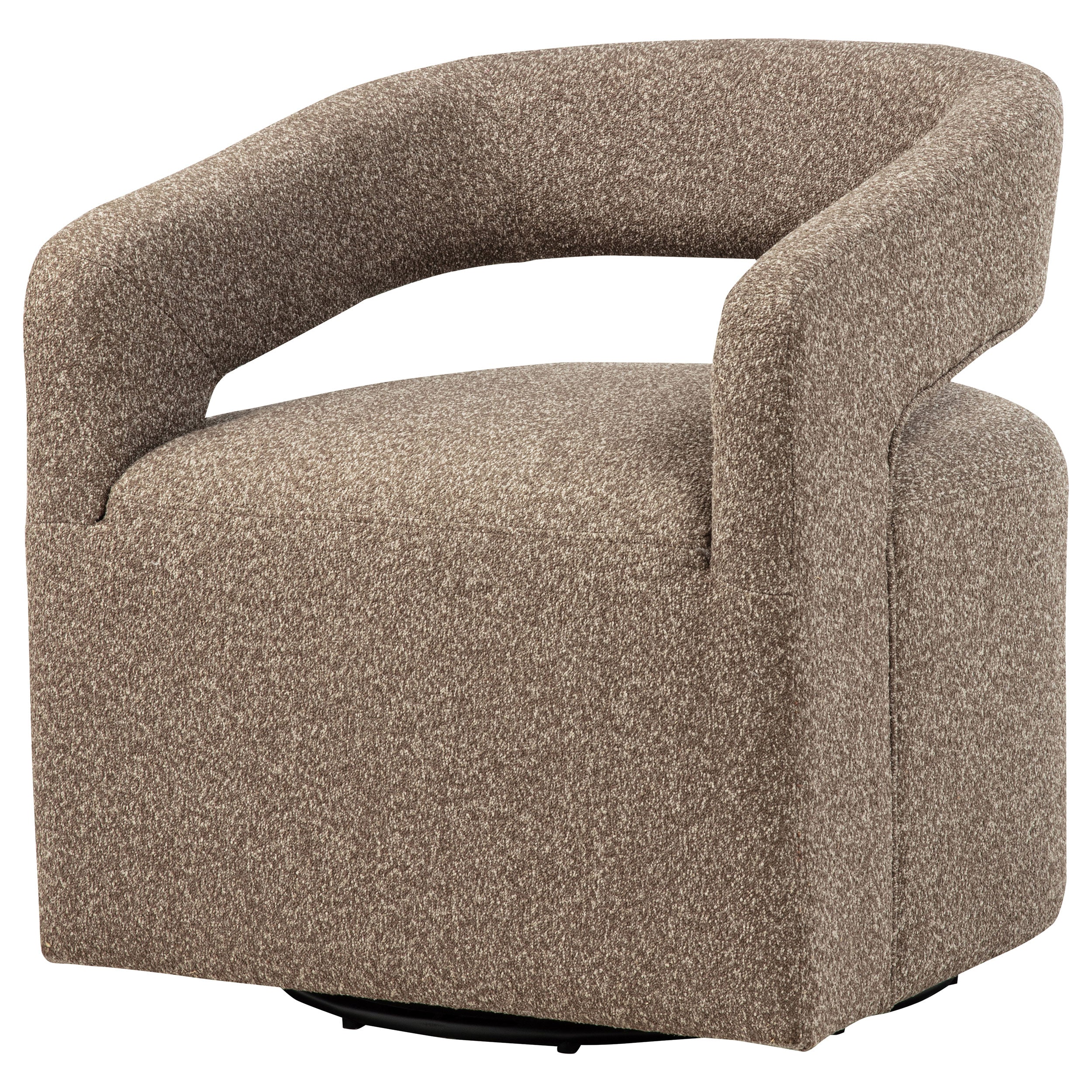 Westhill Boucle Upholstered Swivel Accent Chair Rocky Road